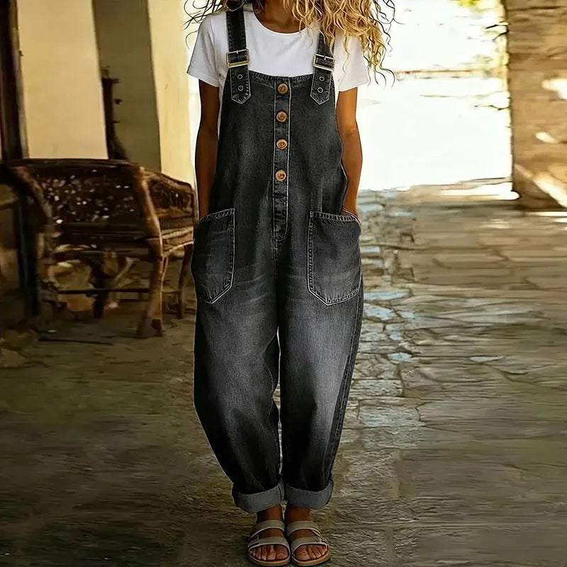 Maddalena | Tuta Vintage in Morbido Cotone Effetto Denim