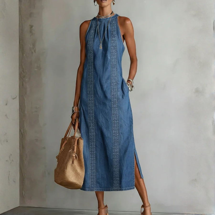 Giulia | Abito in Denim con Pizzo Rétro