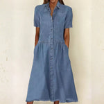 Carolina | Abito in Denim a Maniche Corte