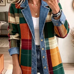 Gabriella | Giacca in Denim con Stampa Artistica a Quadri Rétro