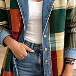 Gabriella | Giacca in Denim con Stampa Artistica a Quadri Rétro