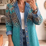 Olivia | Giacca in Denim con Stampa Leopardata Vintage