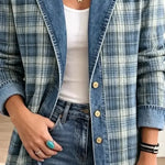 Sofia | Giacca in Denim con Stampa Artistica Rétro