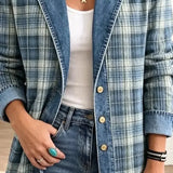 Sofia | Giacca in Denim con Stampa Artistica Rétro