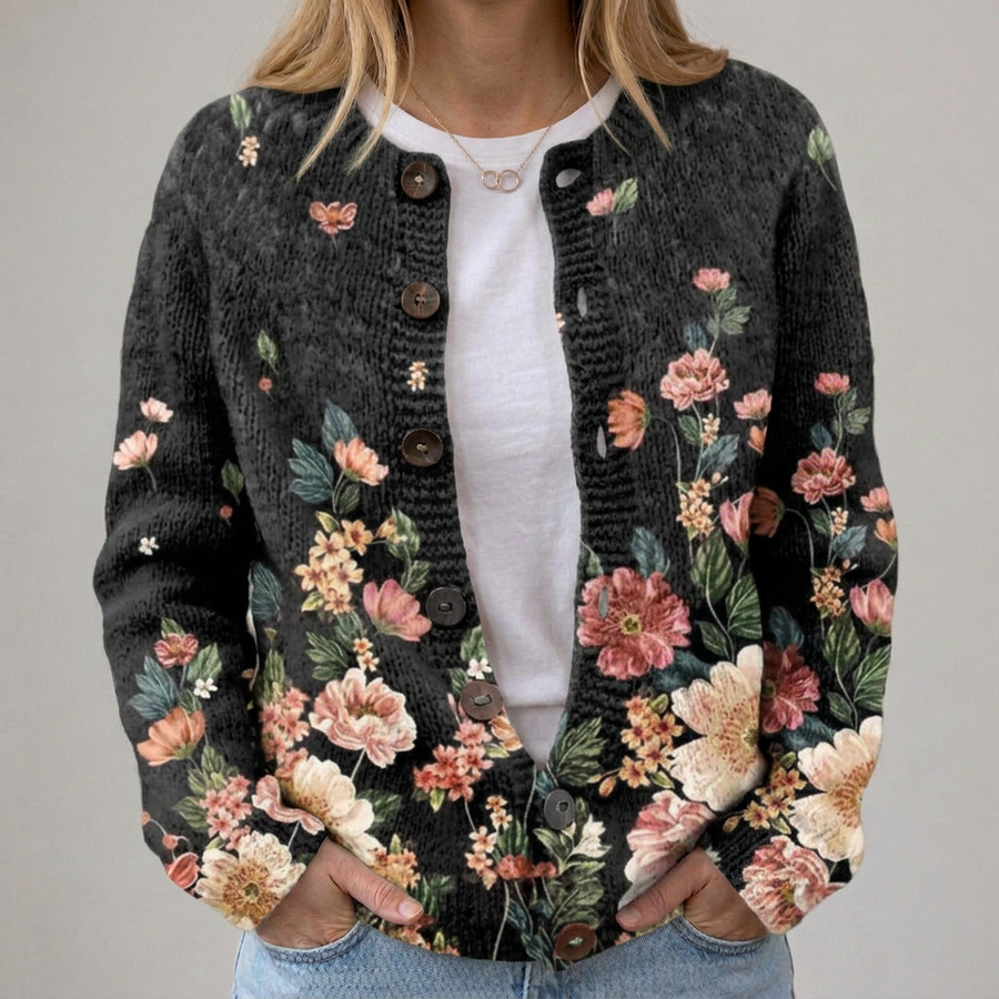 Caterina | Cardigan con Bouquet Romantico