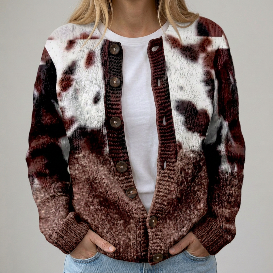 Teresa | Cardigan con Fantasia Astratta