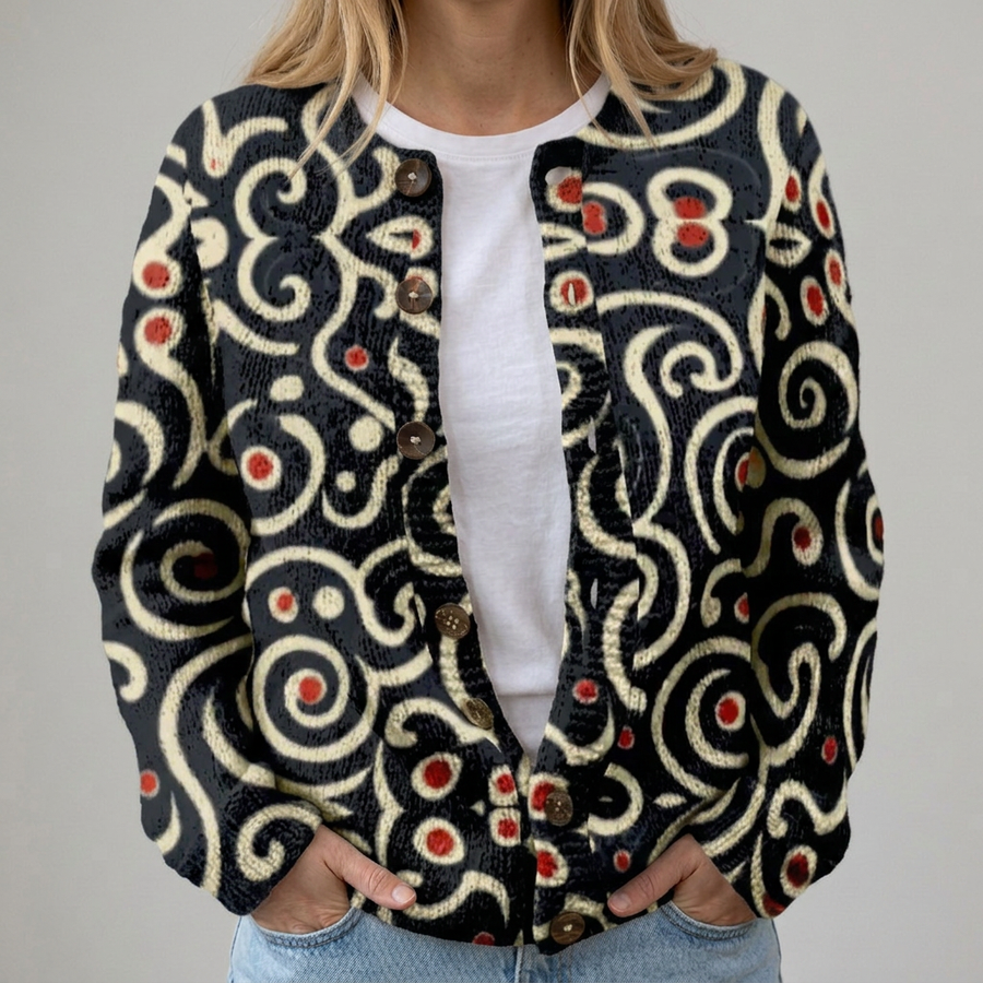 Giovanna | Cardigan con Motivo Astratto