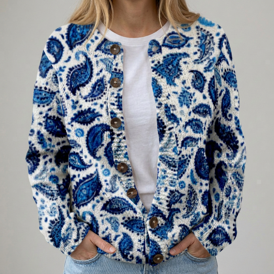 Carlina | Cardigan con Motivo Paisley