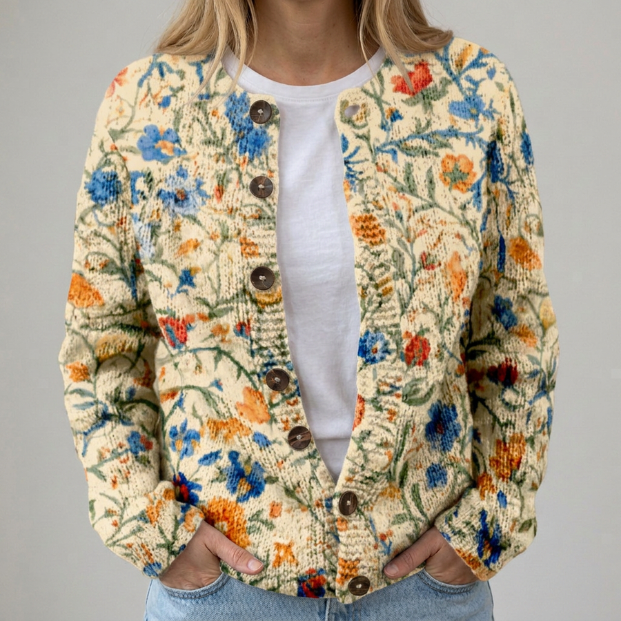 Lucrezia | Cardigan con Giardino Floreale
