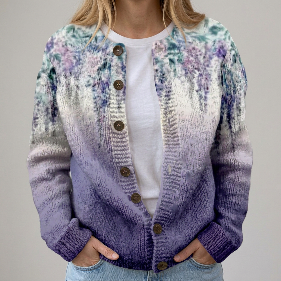 Vittoria | Cardigan con Sfumature Pittoriche