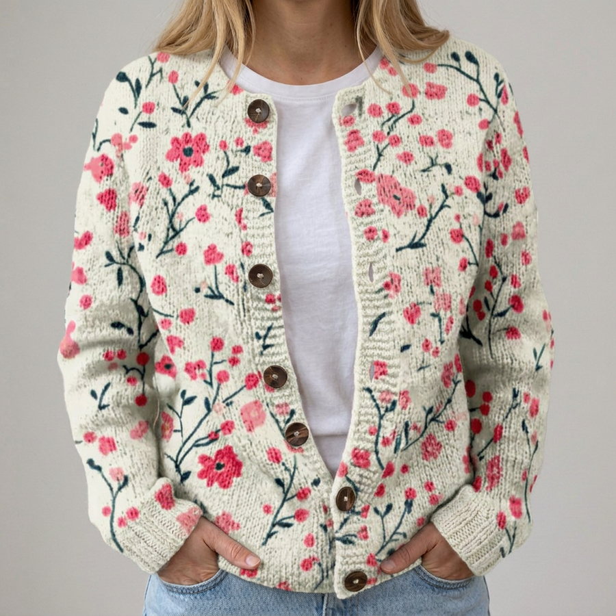Monica | Cardigan con Rami Fioriti