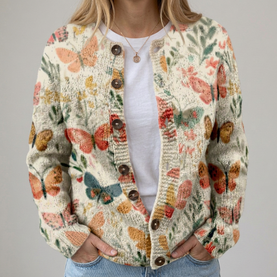 Sofia | Cardigan con Farfalle e Fiori