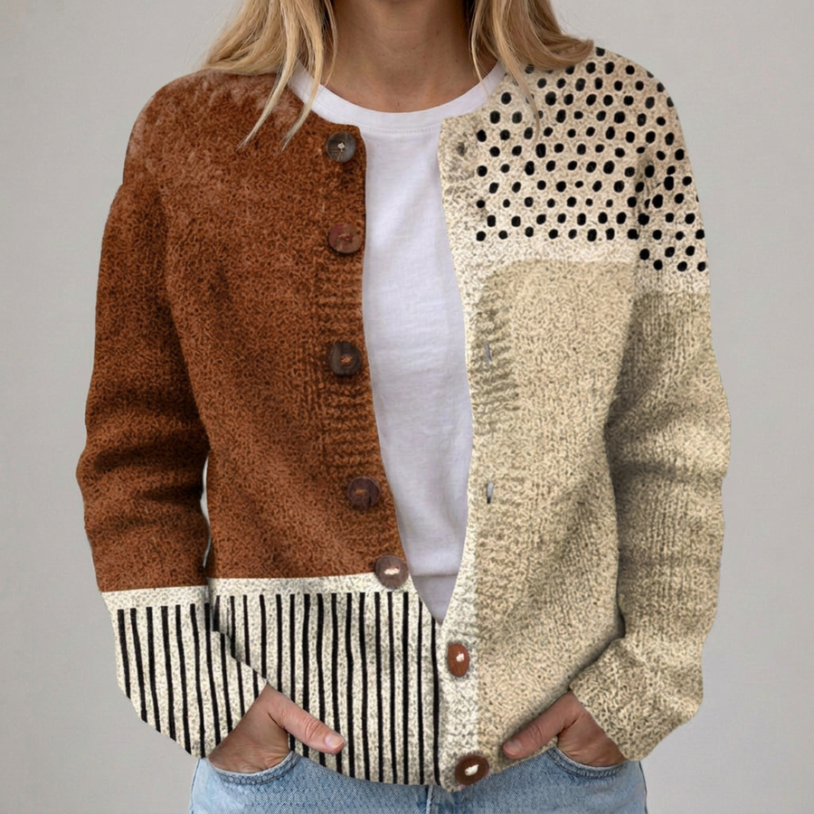 Eloisa | Cardigan Patchwork Geometrico