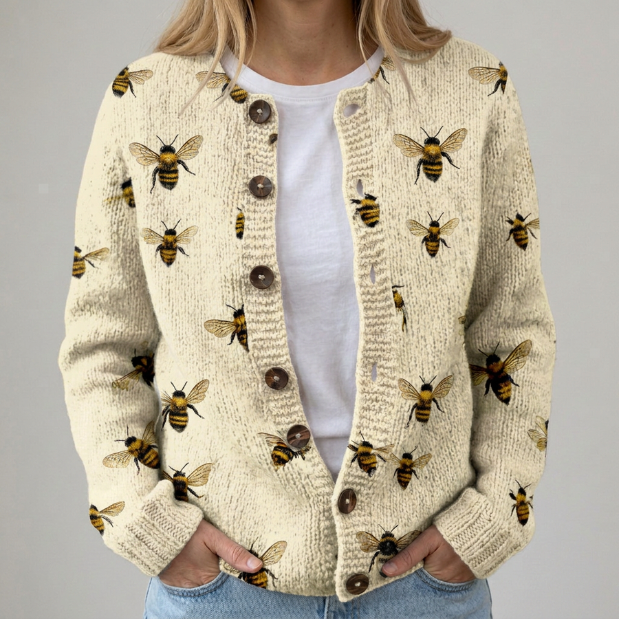 Carlotta | Cardigan con Motivo di Api