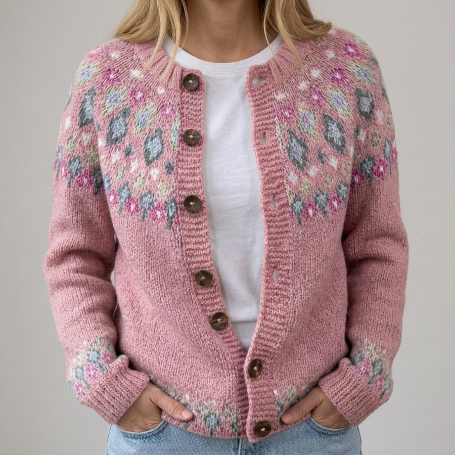 Miriam | Cardigan con Motivo Decorativo
