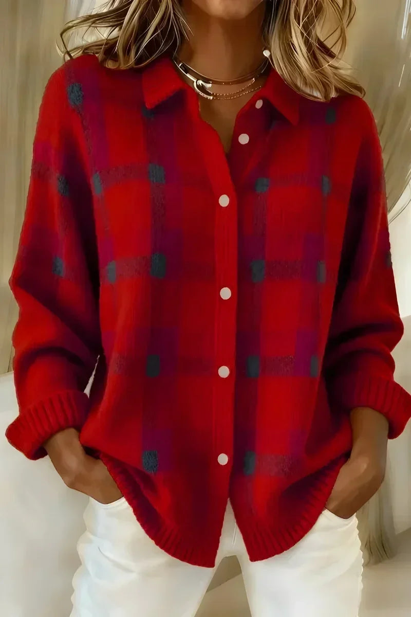 Beatrice | Cardigan a Quadri con Bottoni