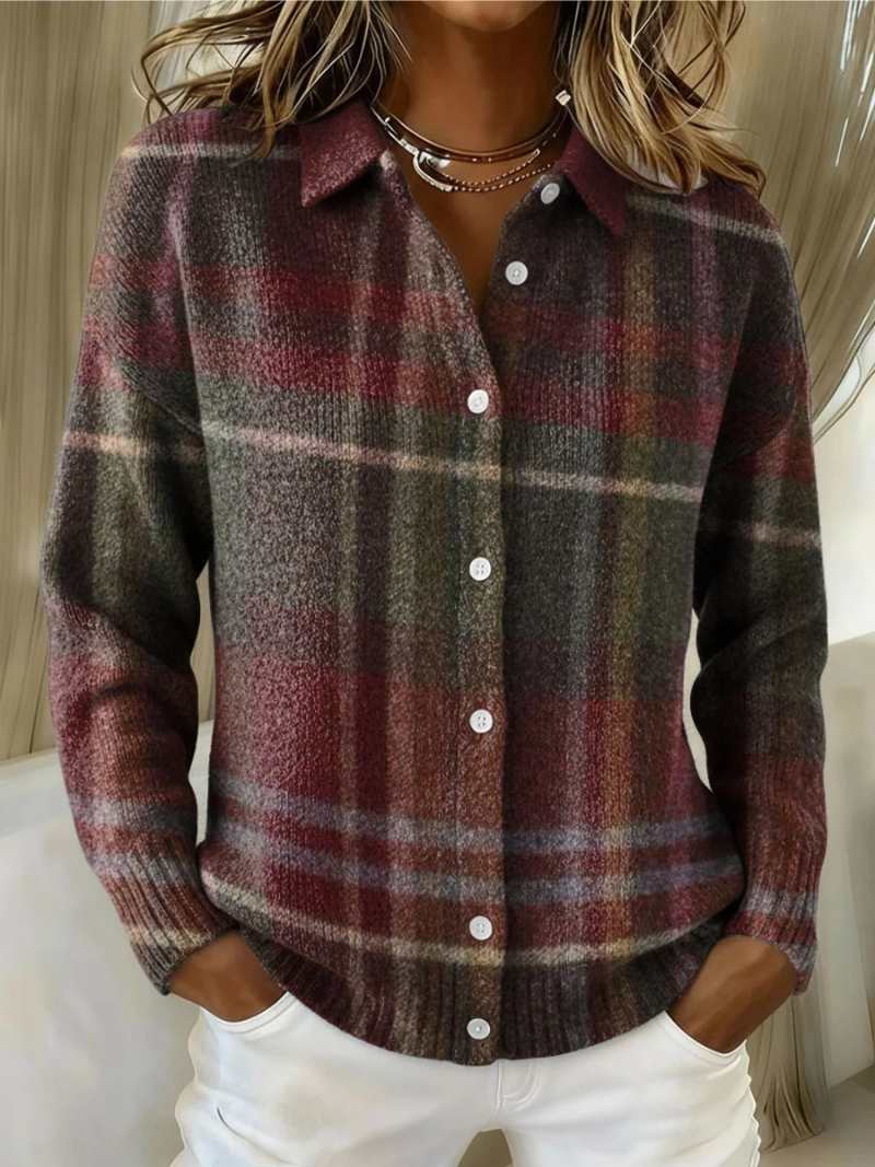 Eleonora | Cardigan in Maglia a Quadri Classici