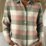 Grazia | Cardigan in Maglia a Quadri Pastello