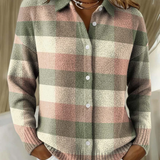 Grazia | Cardigan in Maglia a Quadri Pastello