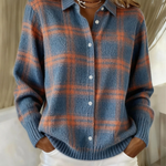 Zaira | Cardigan a Quadri Blu