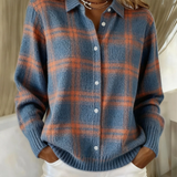 Zaira | Cardigan a Quadri Blu