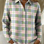 Margherita | Cardigan a Quadri Pastello con Bottoni