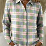 Margherita | Cardigan a Quadri Pastello con Bottoni