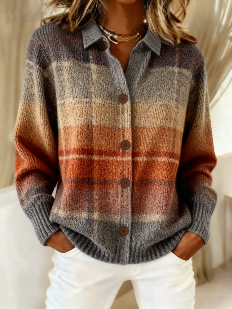 Editta | Cardigan a Quadri Sfumati