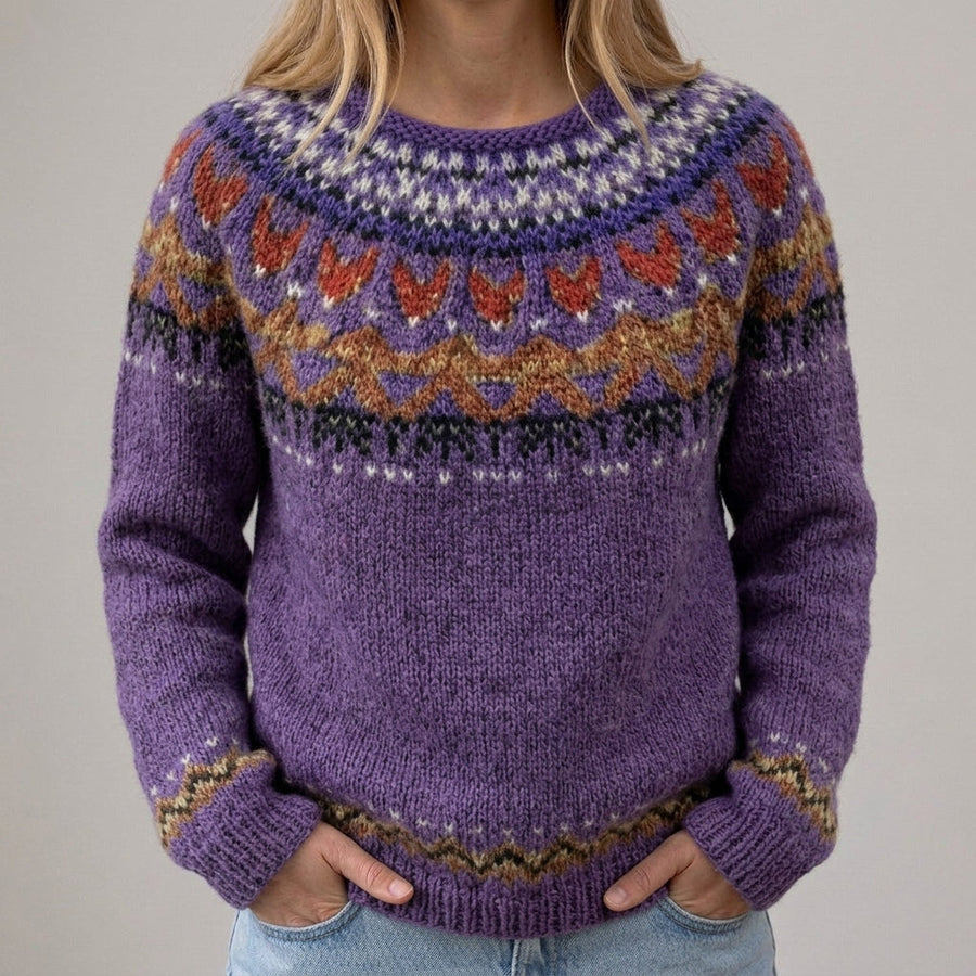Miriam | Maglione Lilla con Motivo Norvegese