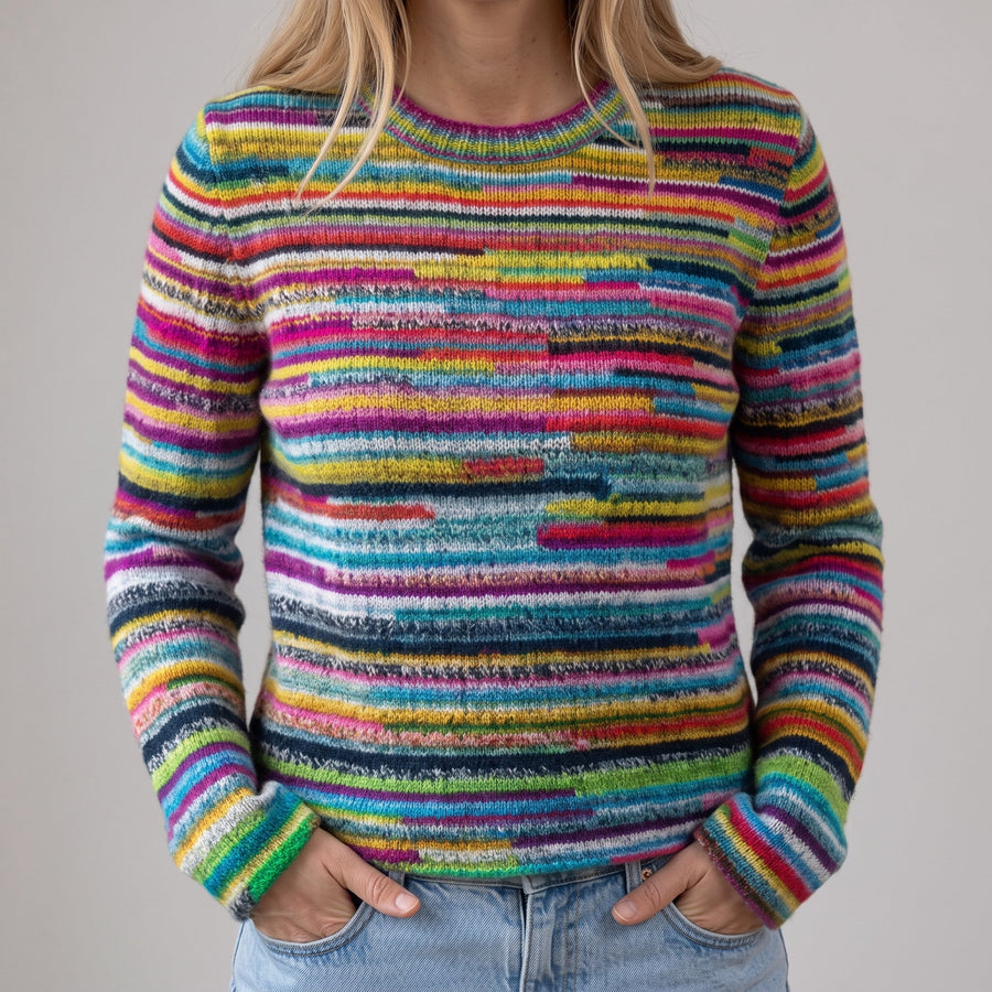 Nicoletta | Maglione Retrò Multicolore a Righe