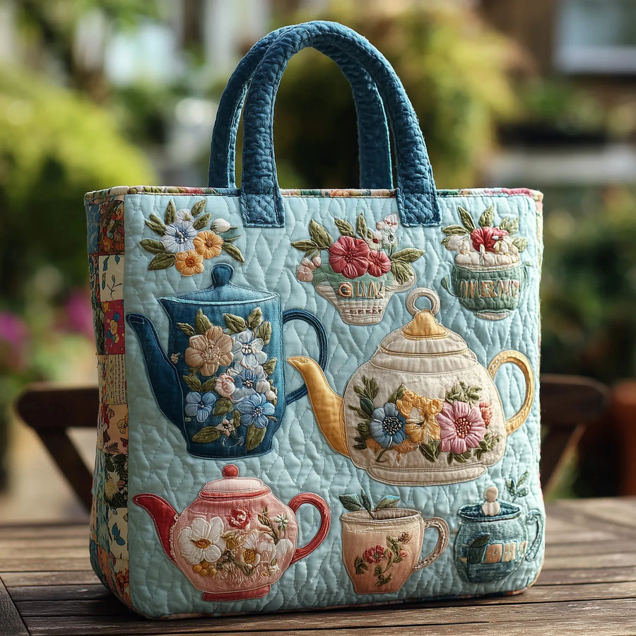 Rossella | Borsa Shopper Trapuntata con Stampa Floreale