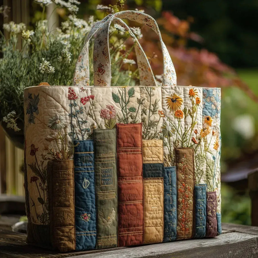 Federica | Borsa Imbottita Fatta a Mano: Libri e Fiori