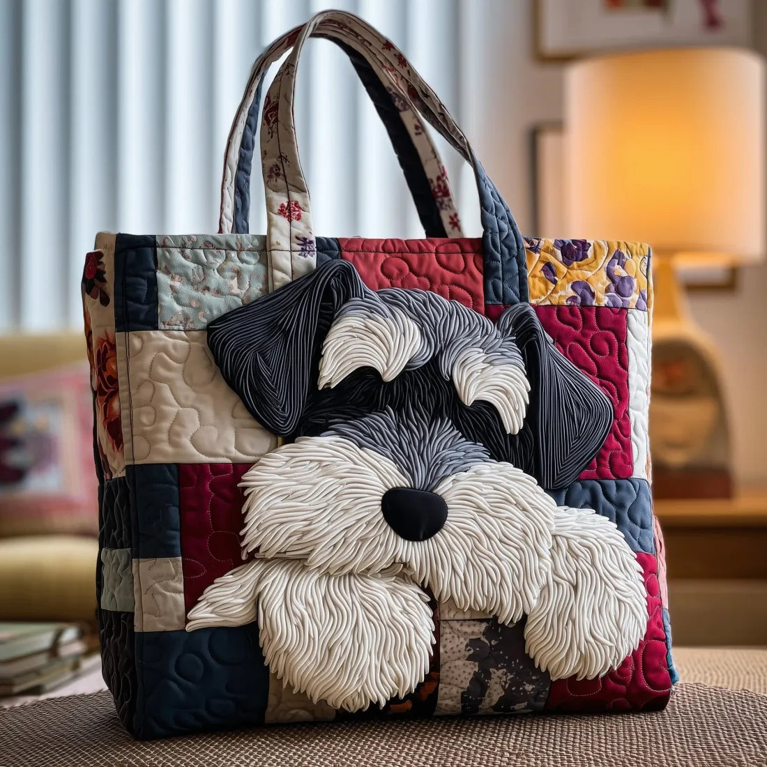 Martina | Borsa per la Spesa Fatta a Mano con Schnauzer
