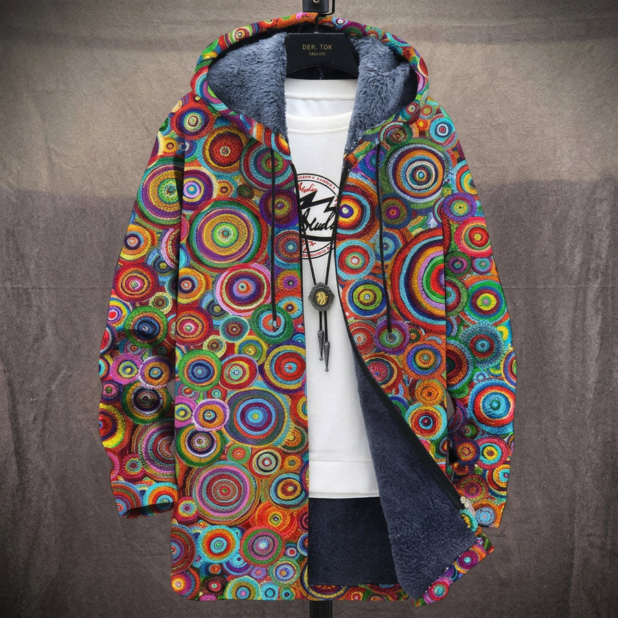 Luciana | Cappotto con Cappuccio a Cerchi Concentrici