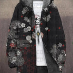 Lina | Cappotto con Cappuccio a Motivi Asiatici, Nove Stampe