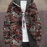 Lina | Cappotto con Cappuccio a Motivi Asiatici, Nove Stampe