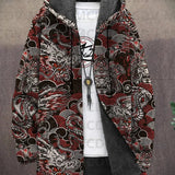Lina | Cappotto con Cappuccio a Motivi Asiatici, Nove Stampe