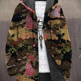Lina | Cappotto con Cappuccio a Motivi Asiatici, Nove Stampe