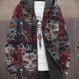 Lina | Cappotto con Cappuccio a Motivi Asiatici, Nove Stampe
