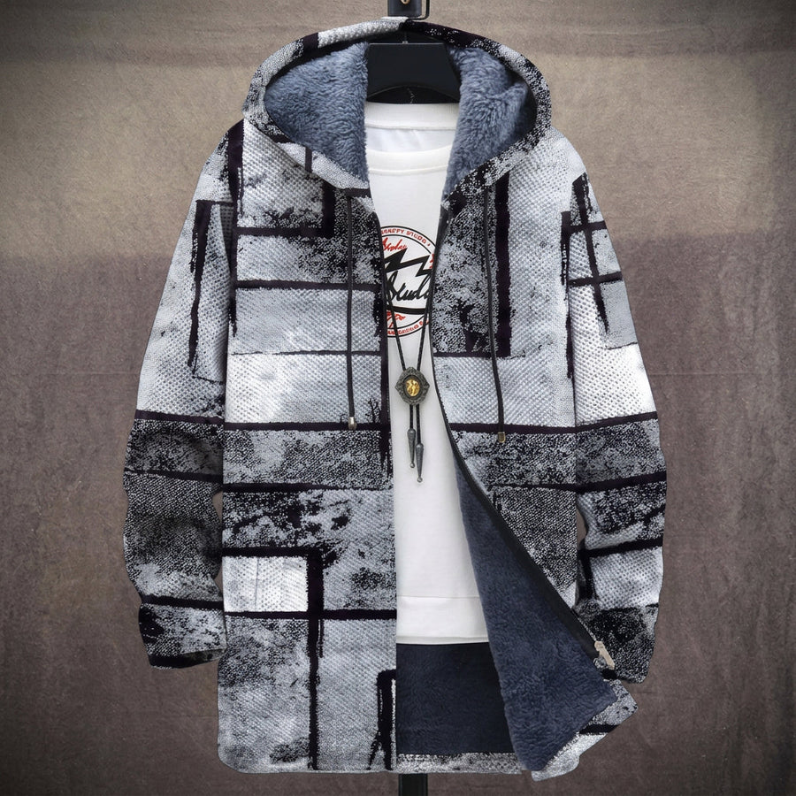 Franca | Cappotto con Cappuccio a Scacchi Bianco e Nero