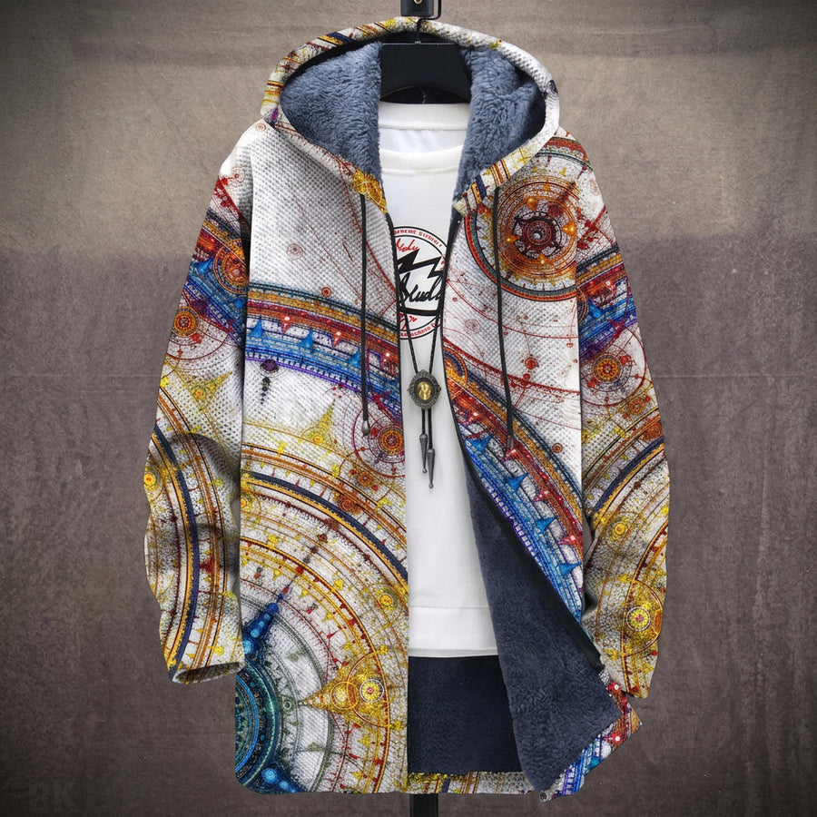 Carmela | Cappotto con Cappuccio a Motivo Orologeria