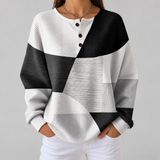 Gelsomina | Maglione a Riquadri Bianco e Nero