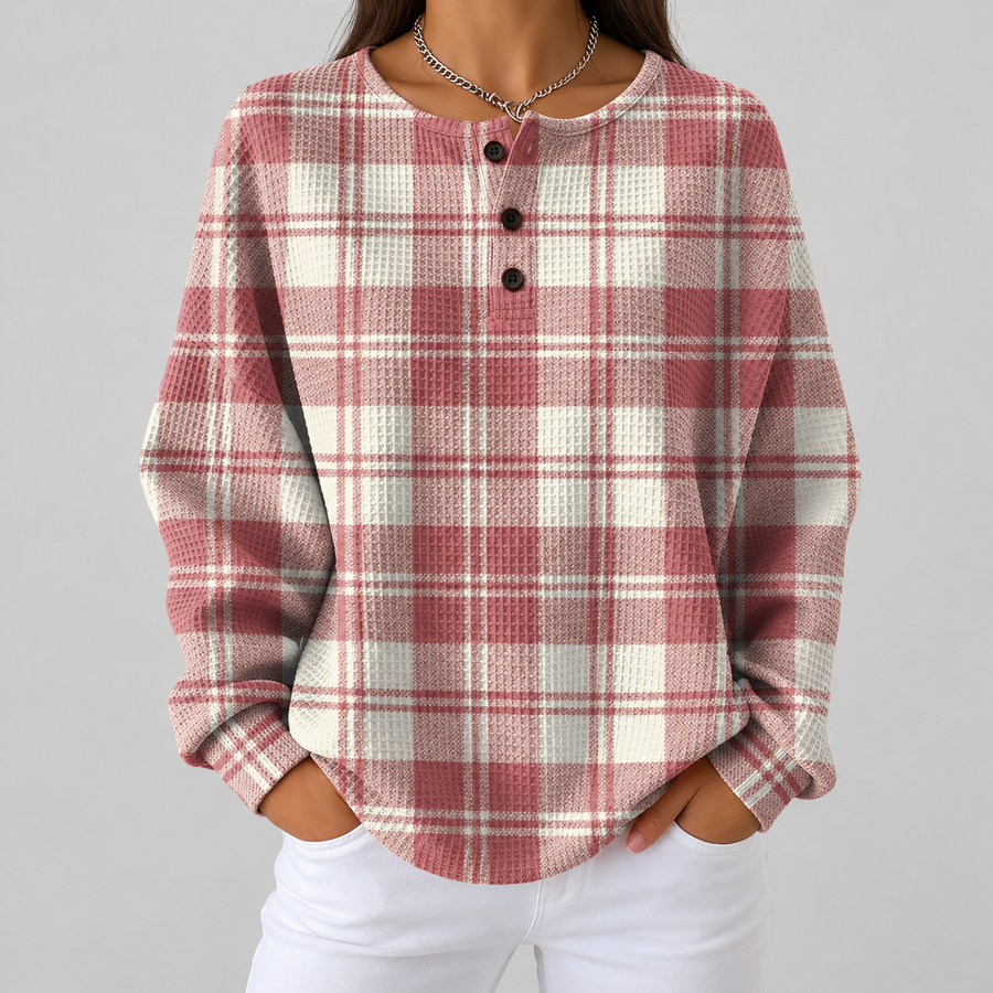 Vanda | Maglione a Quadri Rosa Cipria