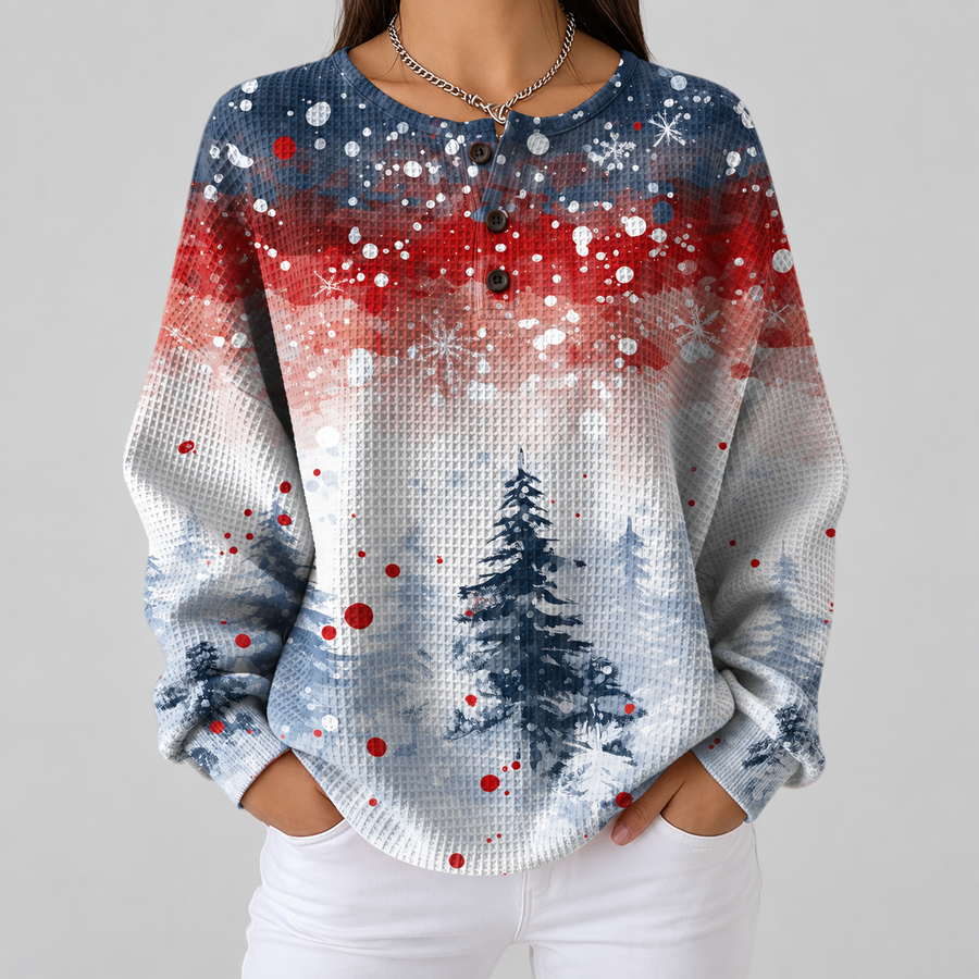 Tea | Maglione Azzurro con Albero di Natale