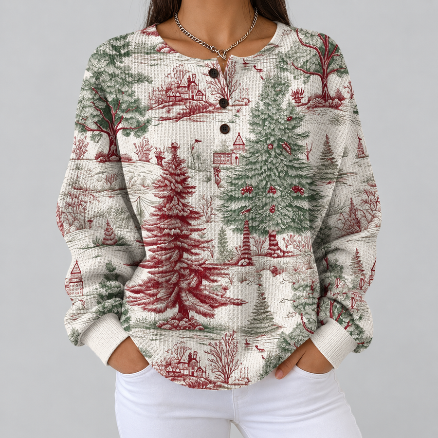 Nives | Maglione con Paesaggio Invernale