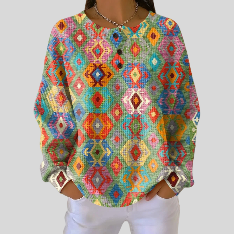 Licia | Maglione a Rombi Aztechi Colorati