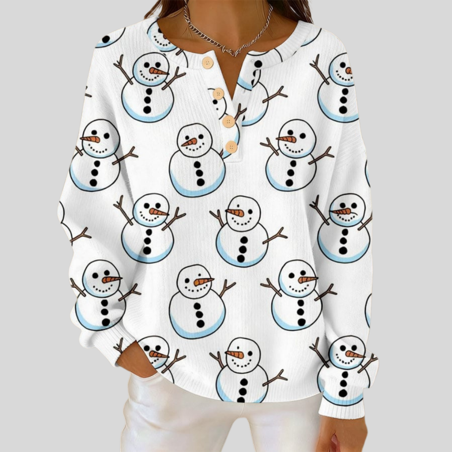 Jole | Maglione Bianco con Pupazzi di Neve