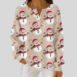 Fausta | Maglione Beige con Pupazzi di Neve