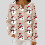 Fausta | Maglione Beige con Pupazzi di Neve