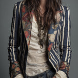Lavinia | Blazer bohémien a righe e fiori